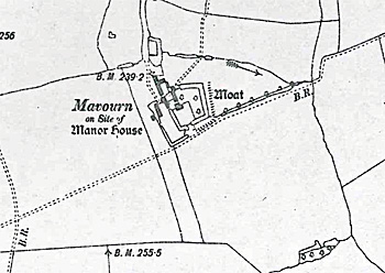 Mavourn Farm on a map of 1902