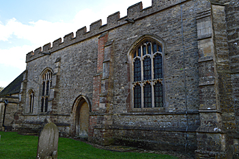 The north wall and blocked-up north door February 2016