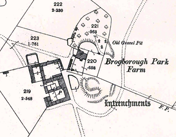 Brogborough Park Farm on a map of 1901