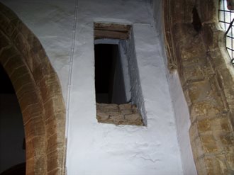 Carlton Church Remains of staircase to rood loft May 2018