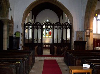Carlton Church chancel and screen May 2018
