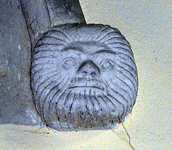 Chancel south side window label stop September 2016