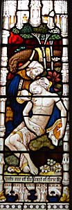 South aisle east window - detail - the Good Samaritan September 2016