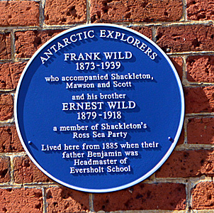 Wild brothers' plaque on the School House September 2016