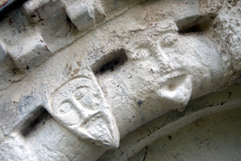 Beak-heads on the Norman door January 2010