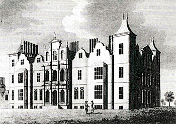 The north and west fronts by M Griffiths about 1750