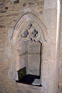 Piscina on the south wall of the chancel February 2016