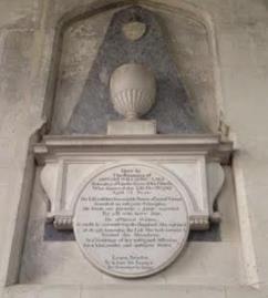 Monument to Edward Willaume in the church