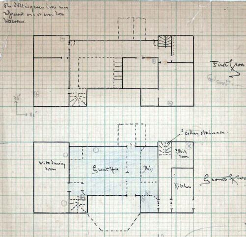 AD3354-2 floor plan of the Old House by G.H.Fowler 1906