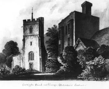 Caddington church and Vicarage in the late 19th century [Z49/793]