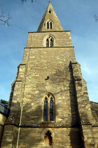 Chellington church tower from the west March 2009