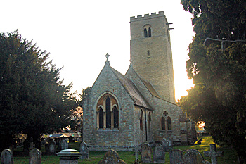 The church from the north-east at sunset April 2010
