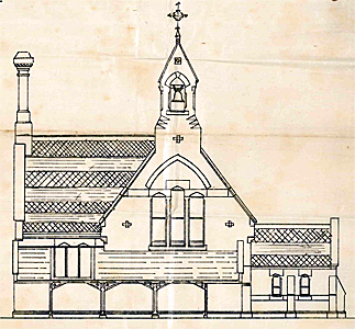 Western elevation of the school in 1900 [X983/7/2]