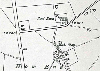 How End chapel on a map of 1901