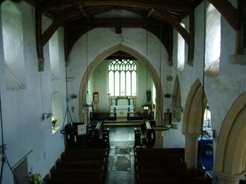 The interior looking east - copyright All Saints Little Staughton