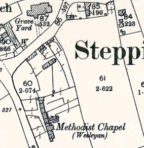 Map of 1901 showing the Methodist chapel