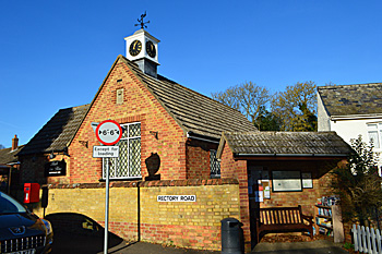 Village hall (former school) and bus shelter December 2016