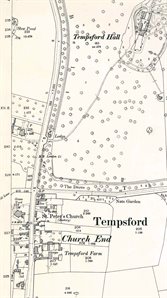 Church End and Tempsford Hall in 1901