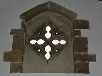Window at the west end of the north aisle August 2016