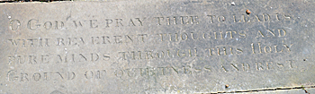 Stone set into the threshold of the south door May 2017