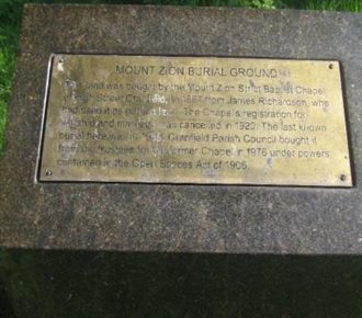 Mount Zion Plaque (SW)