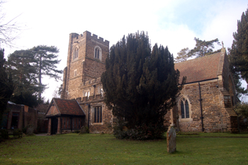 Flitwick church from the south-east January 2010
