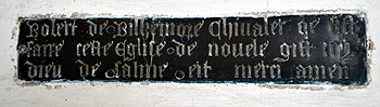 Memorial to Robert de Bilhemore March 2014