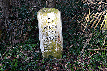 Milestone on the old Great North Road February 2016