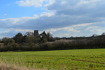 Bolnhurst church in the landscape February 2016