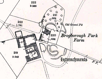 Brogborough Park Farm on a map of 1901