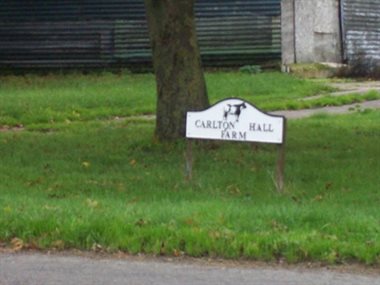 Carlton Hall Farm Sign
