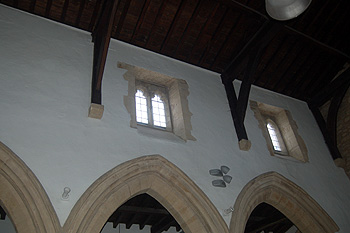 Clerestory on the north side of the nave August 2012