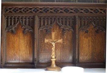 Wooden screen at Ampthill church