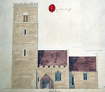 Clapham church elevation by George Gilbert Scott [P117/2/2/11/3]