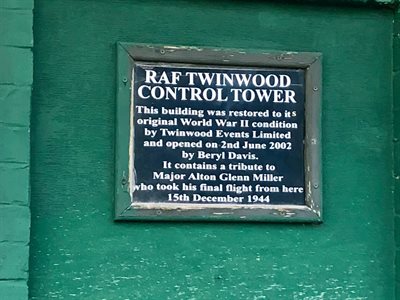 Twinwoods Control Tower Plaque