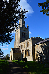 Keysoe church from the south-east February 2016