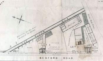 The site layout plan of the Crown and Anchor Brewery in 1849 [X95/247]