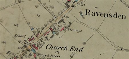 25inch OS map Ravensden 1884