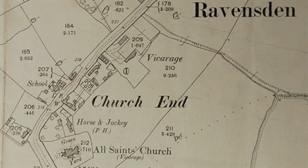 25inch OS map Ravensden 1901