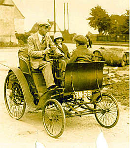 Ernie with his children in his Mercedes-Benz