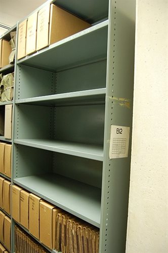 Depositing archives empty shelving